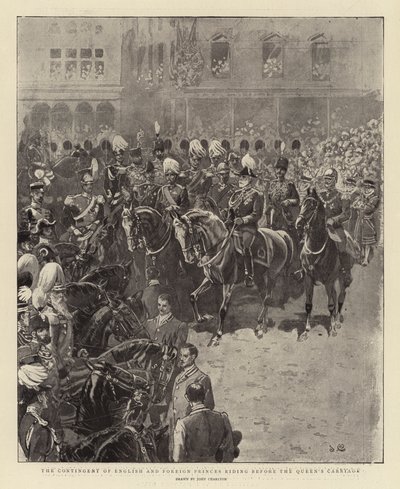 The Contingent of English and Foreign Princes Riding before the Queen